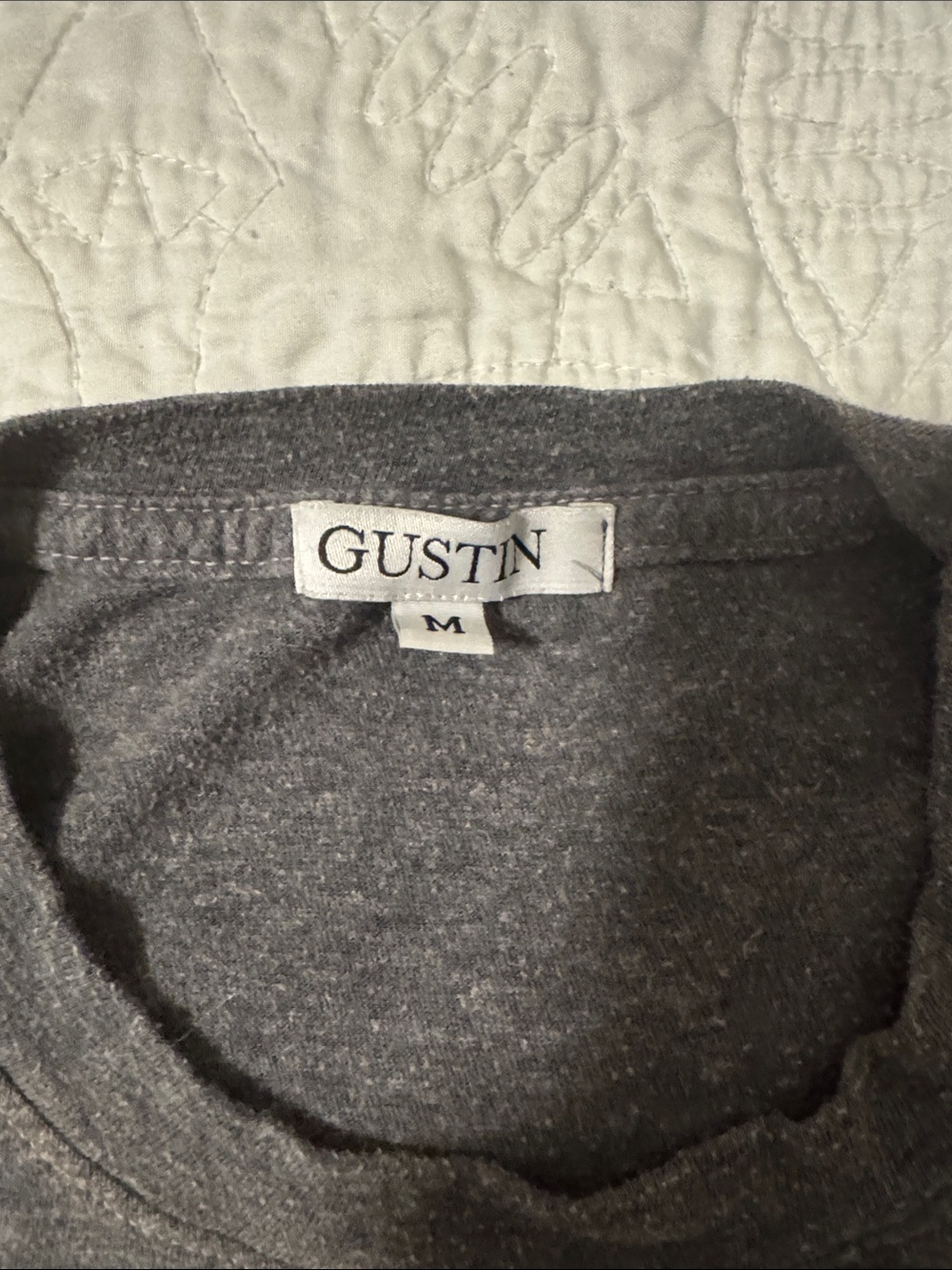 Gustin Men's Short Sleeve Crewneck T-Shirt in Charcoal - Picture 2 of 3